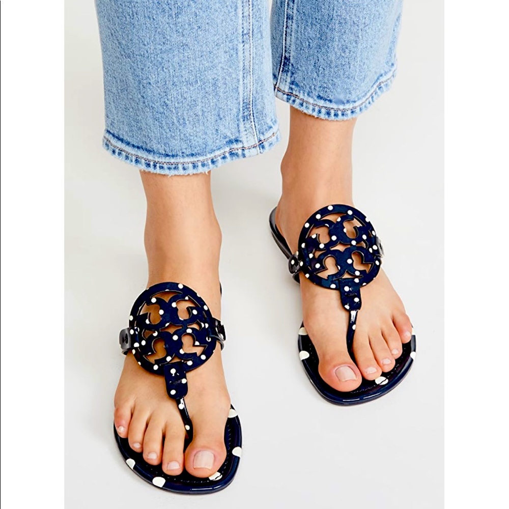 Tory Burch Miller polka Dot Leather Thong Sandals
